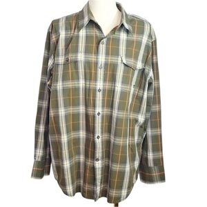 Timberland Long Sleeve Button Down Green Plaid Shirt Size XL